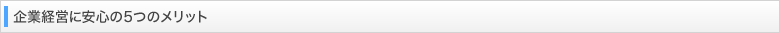 企業経営に安心の5つのメリット